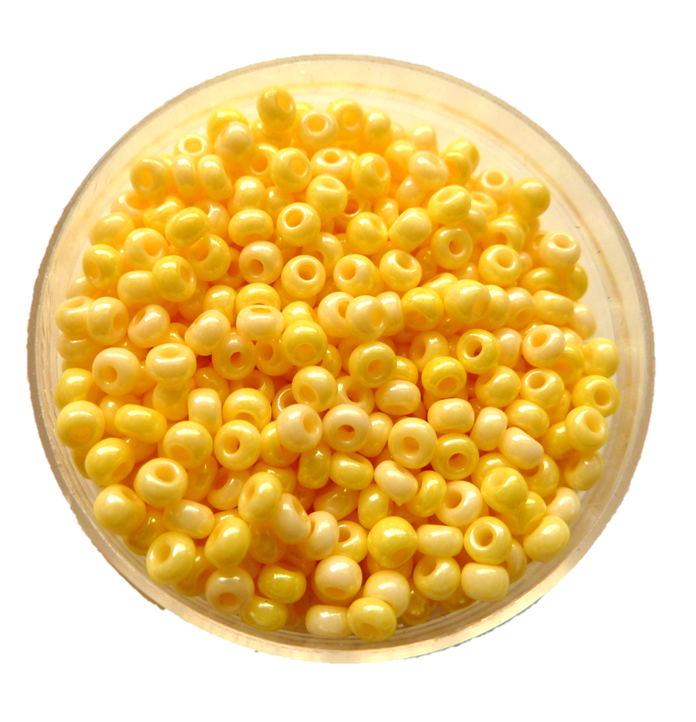 Perles rocaille jaune opaque 9-0_2.5mm